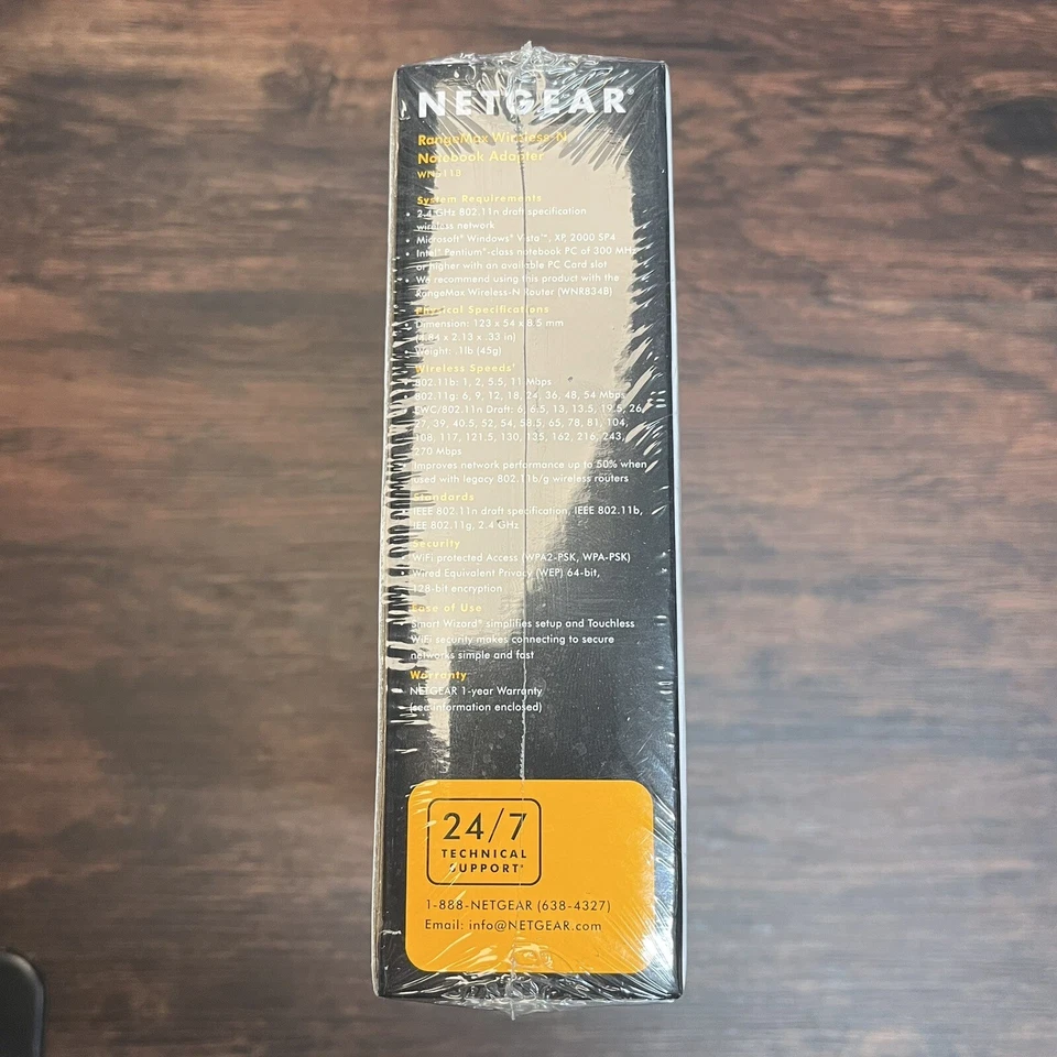 NETGEAR WN511B RANGEMAX WIRELESS PC CARD Network Adapter NEW SEALED - Image 4 of 4