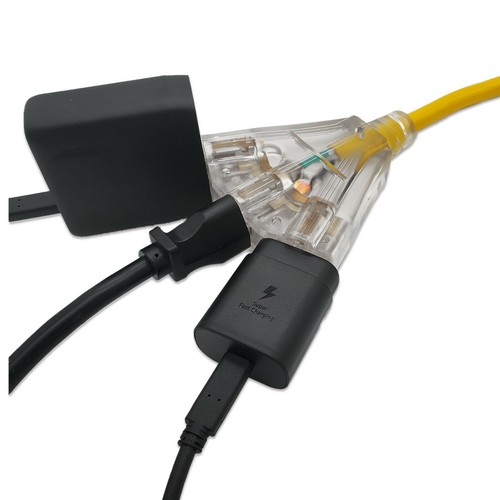 50ft Heavy Duty 12 Gauge Lighted 3 Outlet Extension Cord - 50' 12 3 Outdoor SJTW - Picture 4 of 6