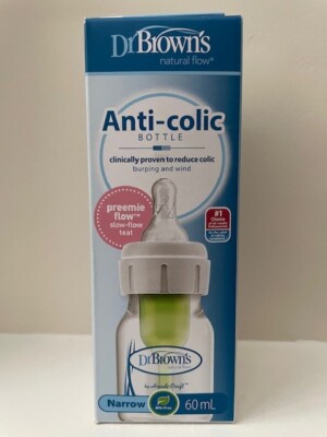 Dr Brown's Natural Flow Anti-Colic Narrow Baby Bottle, 60ml with