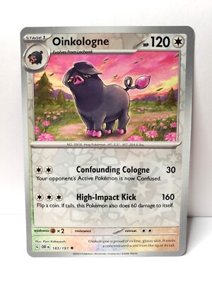 Pokmon TCG - Oinkologne - 183/197 - Reverse Holo - Obsidian Flames -  NM/MINT | eBay