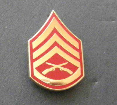 Marine Corps Marines E-6 Staff Sergeant Rank Lapel Pin 5/8 x 1 inch USMC
