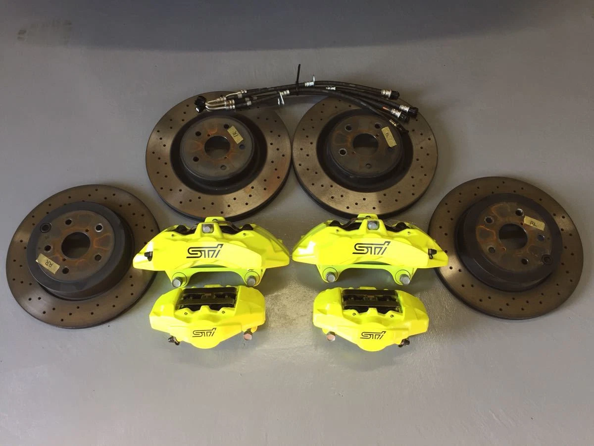 2018 SUBARU IMPREZA WRX STI OEM FRONT & REAR BREMBO BRAKE CALIPERS, ROTORS,  PAD