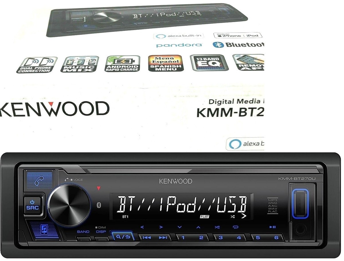 Kenwood KMM-BT270U Bluetooth 200w Media Player Android iPhone AM