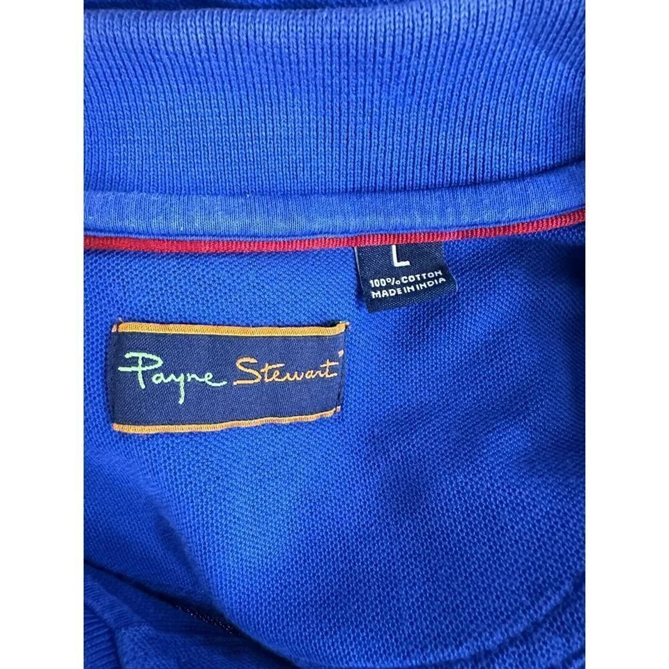 Camisa Payne Stewart Adulto Grande Polo Azul Logo Rugby Golf Golf Atlética Para Hombres Foto 3 de 4