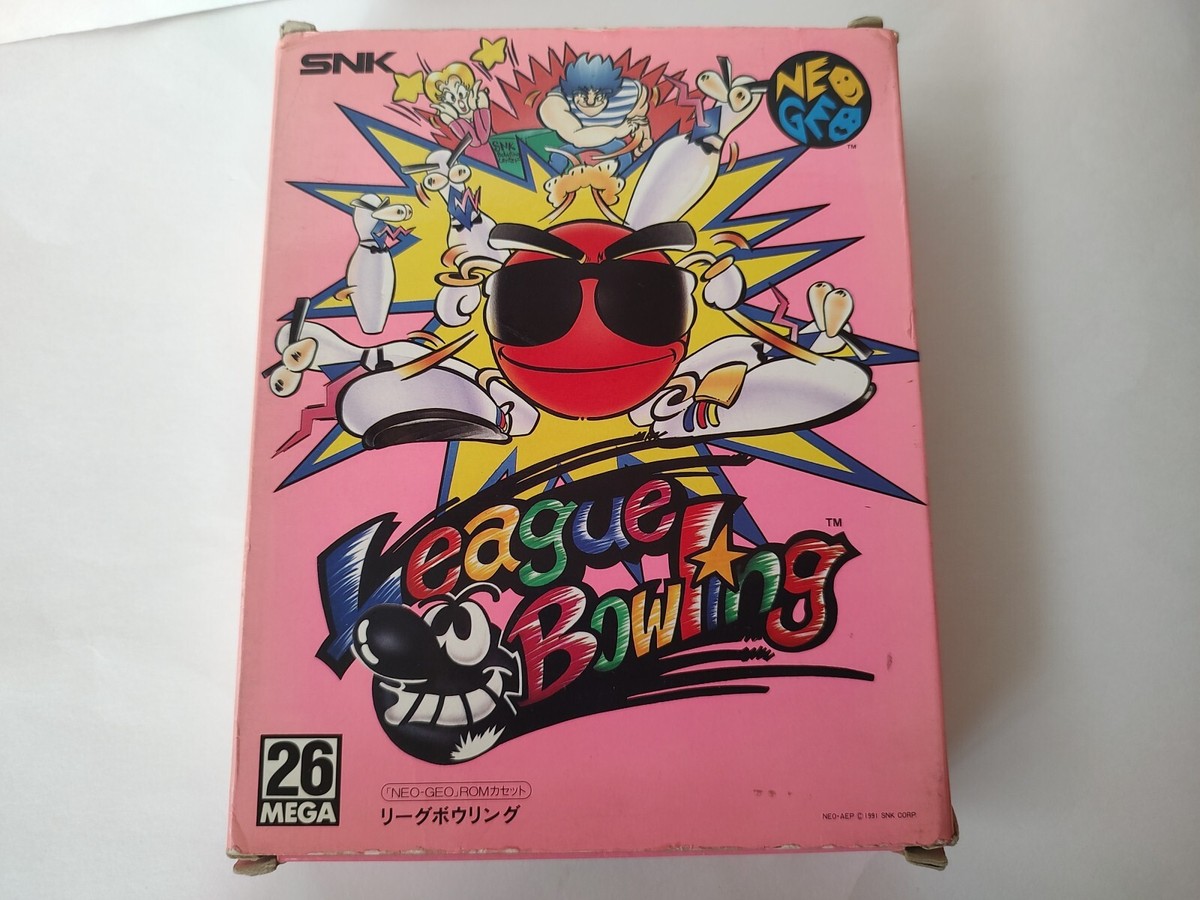League Bowling SNK NEO GEO AES Cartridge, Manual Boxed set, tested