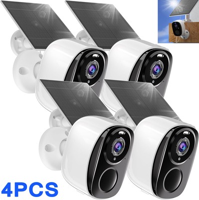 Solar Powered Wireless Security Camera System Outdoor WiFi PTZ CCTV 2MP IR  Night
