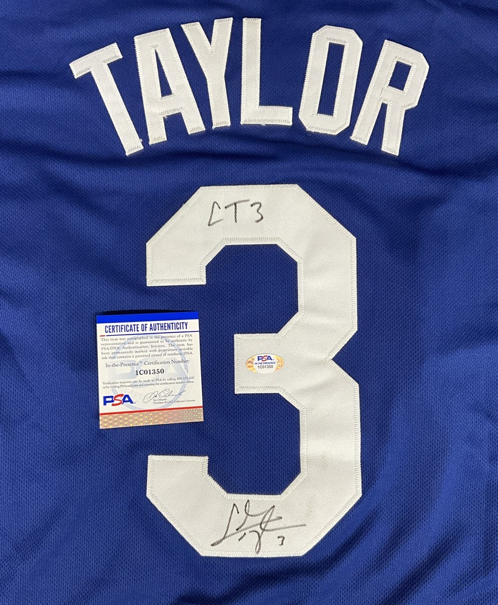 CHRIS TAYLOR DODGERS SIGNED CITY CONNECT JERSEY 