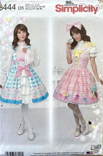 Simplicity 8444 Womens Costume Dress Bo Peep Candy Land Pattern Size 4-12 Uncut