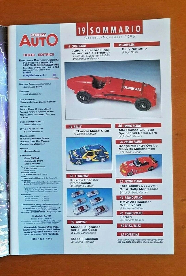 MODELLI AUTO ANNO 1996 N° 19 - LANCIA - GIULIETTA SPRINT - DODGE VIPER LE MANS - Immagine 3 di 4