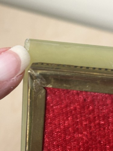 VTG Onyx Agate Jewelry Box Green Brass Claw Feet Velvet Lining 7x5.25x2.75" MCM - Picture 15 of 16