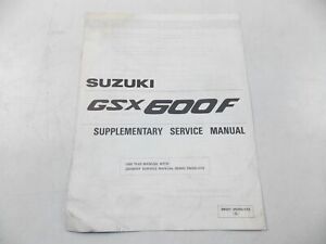 NEW SUZUKI 1989 SUPPLEMENT SERVICE MANUAL GSX600F ENGLISH 99501-35050