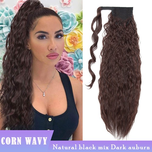 Thick Wavy Clip-in Ponytail Hair Extensions Real Soft Natural As Human Pony Tail - Picture 142 of 142