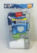 Hanes Tagless Briefs 6-Pack Boy's Sz M 10-12 Tighty Whities Underwear Underpants