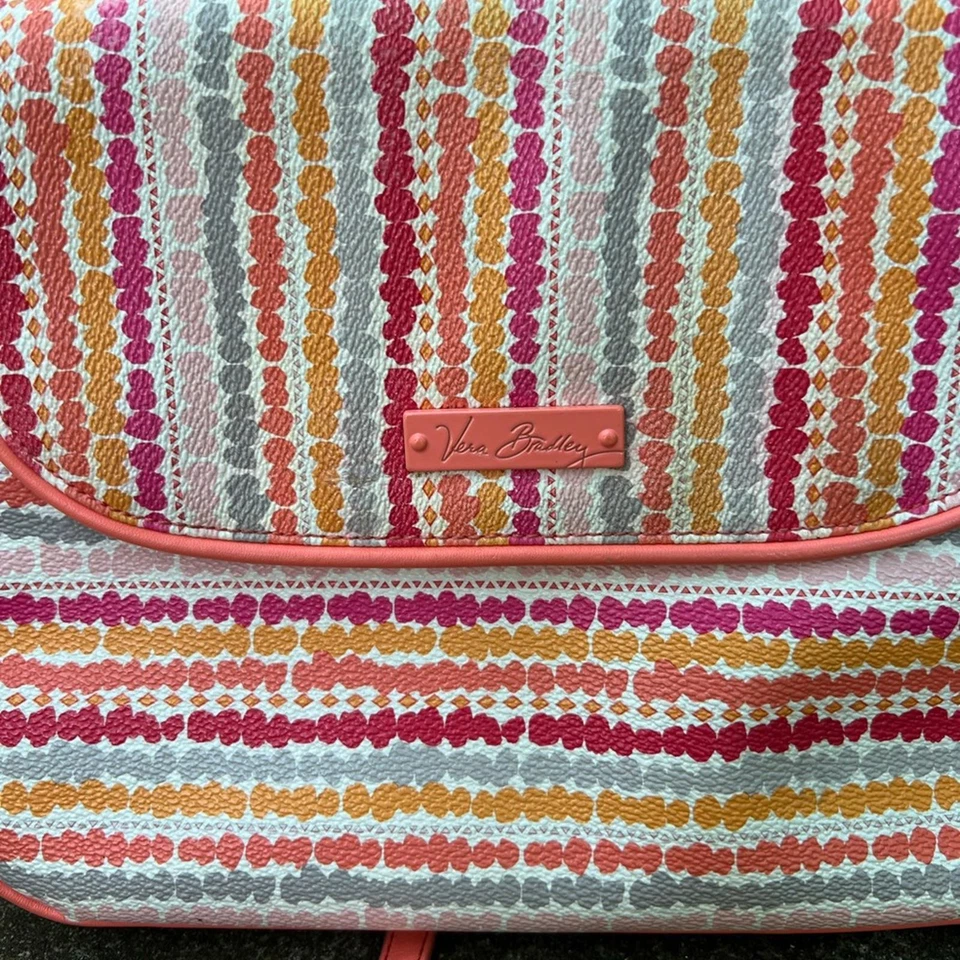 Bandolera Vera Bradley Rosa Naranja Verde PVC Bolso Foto 2 de 4