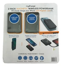 myCharge 5000mAh Magnetic Wireless PowerBank 2 Pack