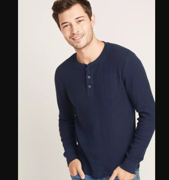 Men&#039;s Old Navy Long-Sleeve Henley T-Shirt L, Crew Neck NWT | eBay