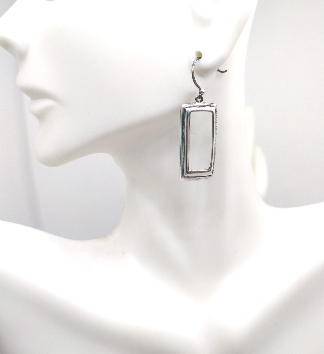 Sterling Silver 925 Forever Rectangular Dangle Dr… - image 1