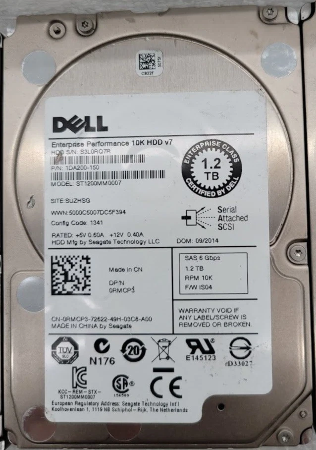 Lote DE 4Dell 1.2TB consultar la descripción para el modelo SAS2.5" Servidor Disco Duro Foto 4 de 4