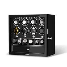 DUKWIN Automatic 8 Watch Winder with 6 Watches Display Storage Box LED Light NEW
