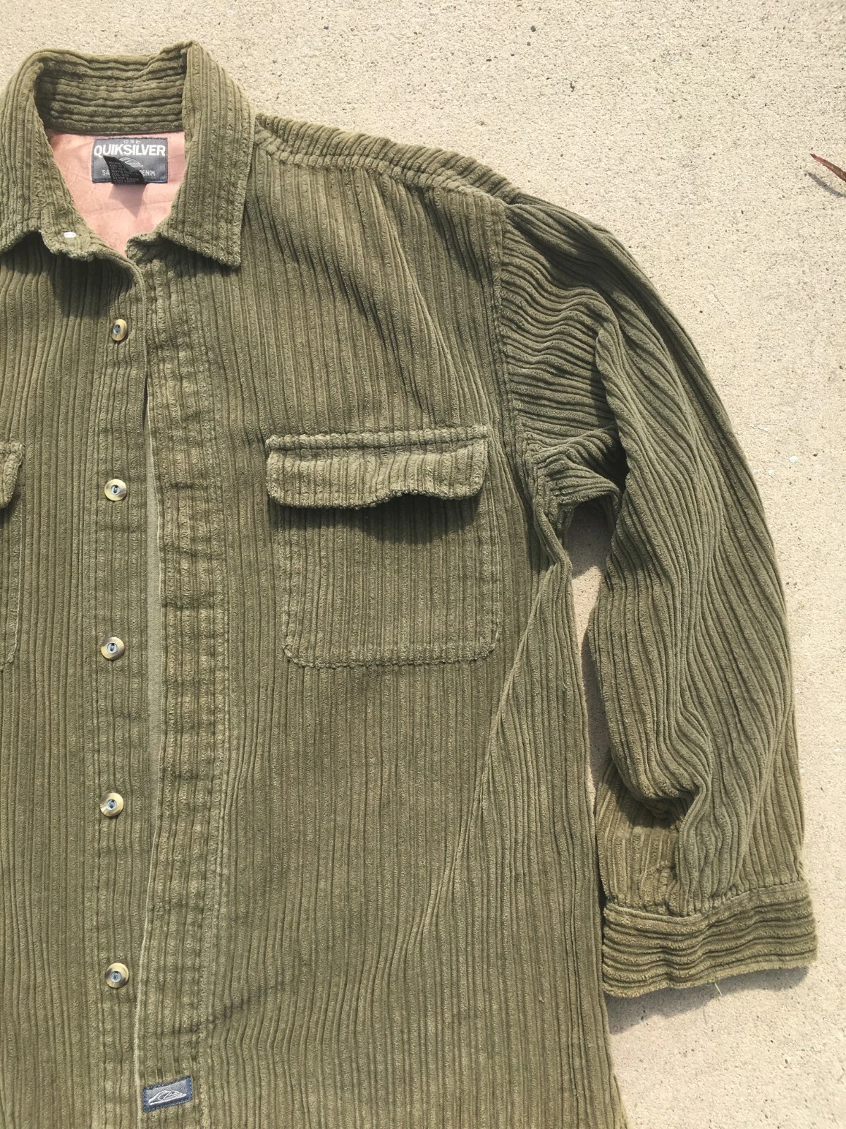 VTG Quicksilver Jacket Men's Medium Salt Water Denim Corduroy 90s Grunge Skate - product detail image 4