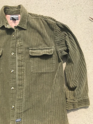 VTG Quicksilver Jacket Men's Medium Salt Water Denim Corduroy 90s Grunge Skate image 4
