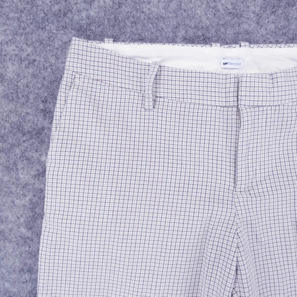 Pantalones Cortos Gap Mujer 2 Bermudas Elastizados Frente Plano Beige Gris Cuadros Damas Foto 2 de 4