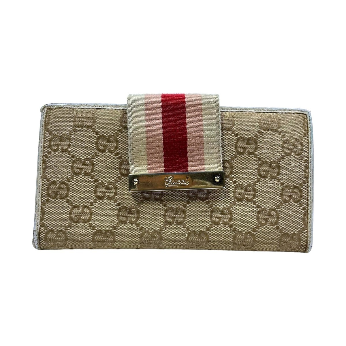 GUCCI シェリーライン LONG WALLET Gucci Cherry Leather Long Wallet Zip Canvas Cherrie GG Fruit