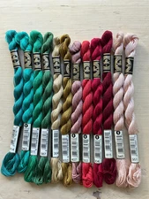 12 DMC Perle Cotton #5 Embroidery Thread Skeins Colorful Needlepoint LOT H