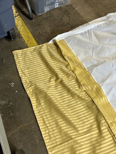 Dust Bed Skirts Duster Cover Full XL Stripe/Flaxen 52.75x78.75x15.00 Hotel Bed - Picture 4 of 24