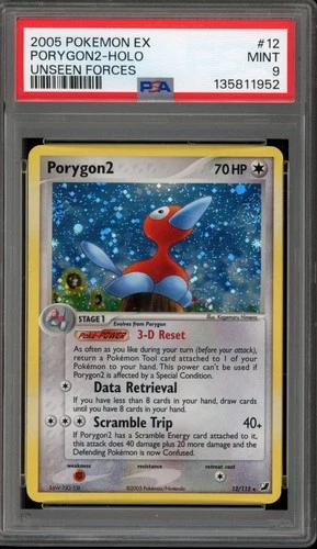 Pokemon Porygon2 EX Unseen Forces Holo Rare #12 PSA 9 Mint
