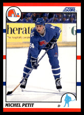 1990 Score American Michel Petit #187 Quebec Nordiques