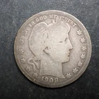 1908 *S * BARBER SILVER QUARTER  ***NICE*** FREE SHIPPING   C2071