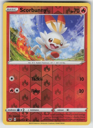 PO-04 Reverse Holo Scorbunny (031) 031/202 Common SWSH01: Sword & Shield Base Se