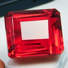 Natural Rare Almandine Red Garnet 160.40 Ct Certified Emerald Cut Loose Gemstone