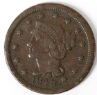 Photo of a 1846-P Large Cent from an eBay sale