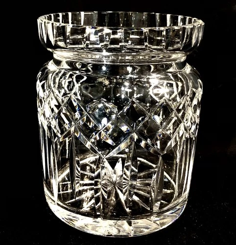 Vintage Waterford Crystal Lismore Biscuit Barrel/ Vase 7” NO LID