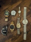 Vtg Watch Lot (Untested) for P/R (Waltham, Casio, Timex, Lorus, other Swiss)