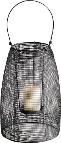 Candleholder Candlestick CYAN DESIGN GAUZE Small Graphite Glass Iron - Picture 1 of 3