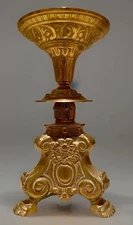 Antique French Gilt Bronze Candlestick Louis XVI Rococo Paw Feet Ormolu