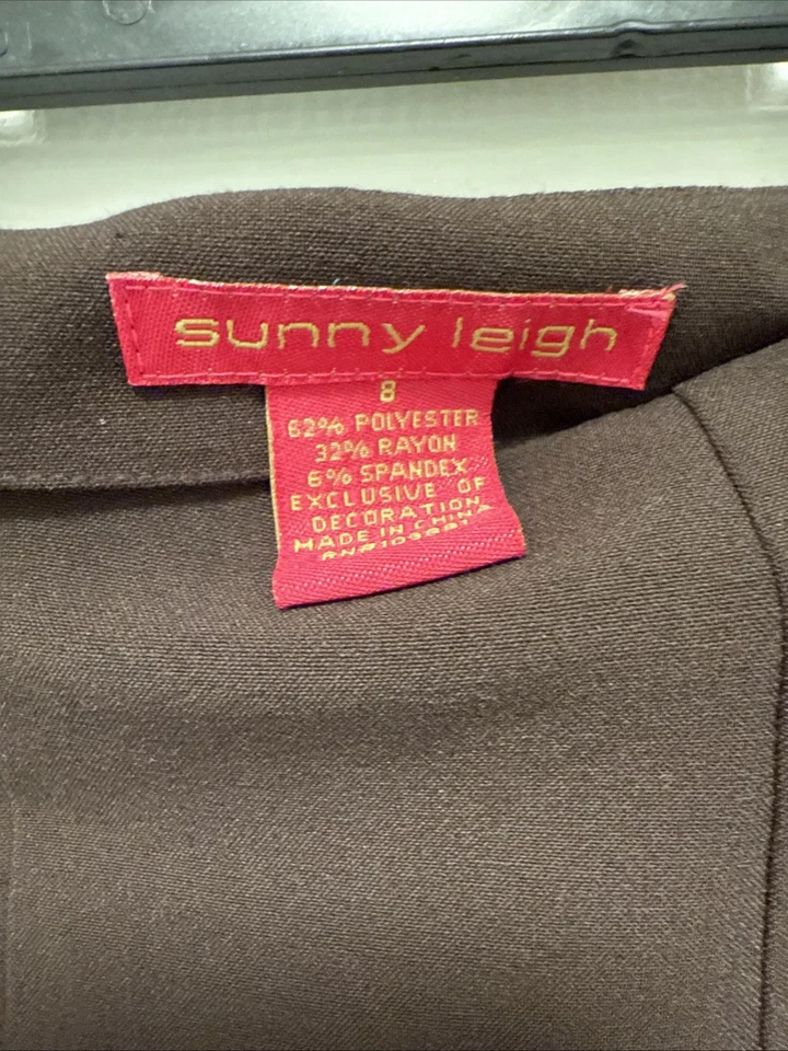 Falda Sunny Leigh Talla 8 Bordada Floral Acampanada Línea A Western Boho Marrón Foto 3 de 4