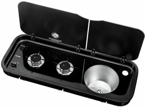 Campervan Hob Sink Thetford Topline Series 111 Longside Black Glass Compact 12v