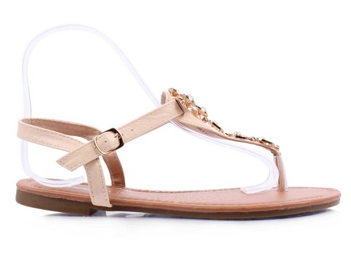 Sandalias florales con correa en T tanga hebilla lateral pedrería para mujer talla 5,5-10 - Imagen 17 de 19