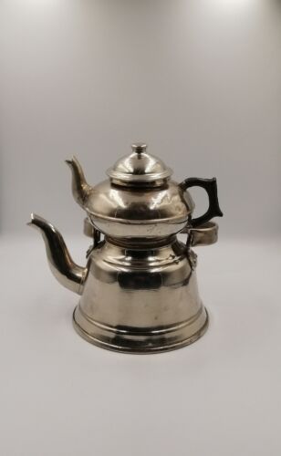 Antique Teapot 1960's Turkey Copper Handmade Camping Equipment Gedik İstanbul - Afbeelding 1 van 10