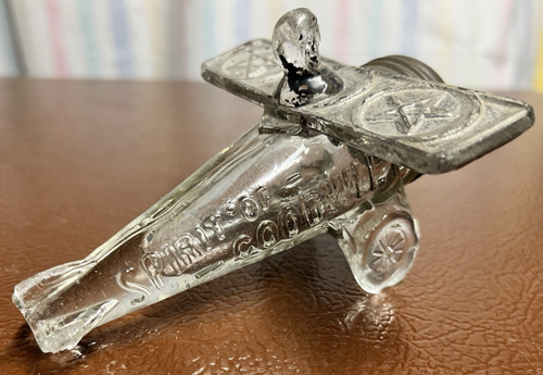 Spirit Of Goodwill Glass Candy Plane with Metal Accents. Honoring Lindbergh