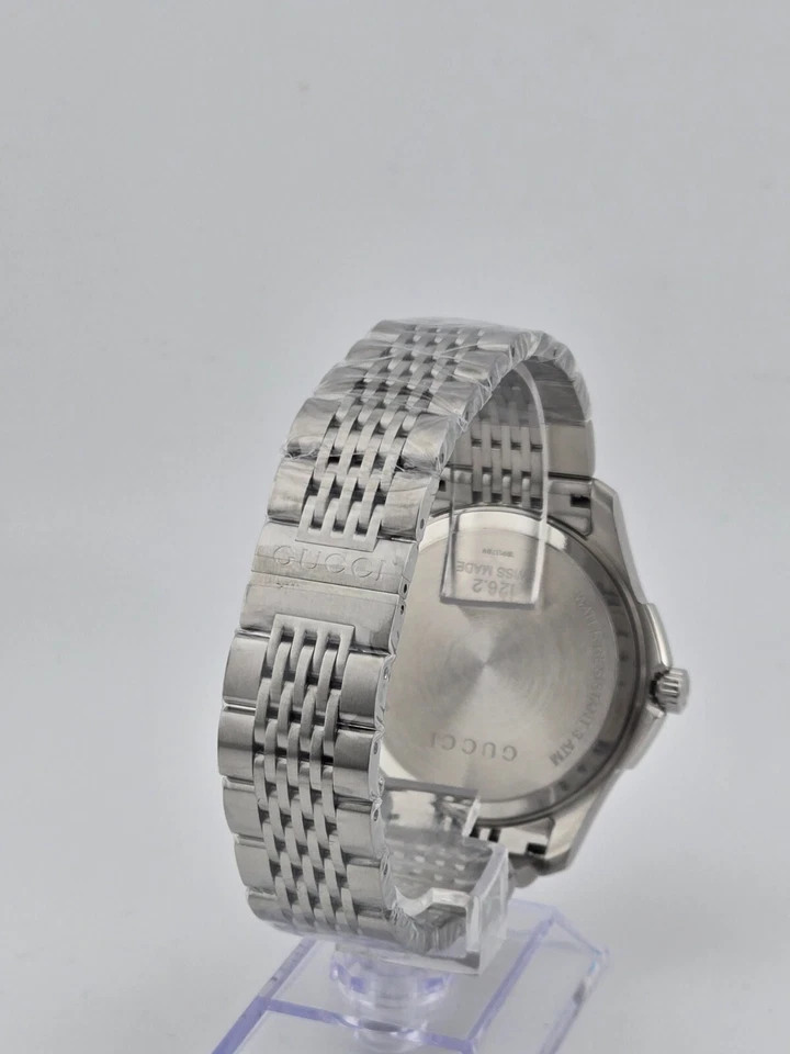 $825 Рекомендуемая розничная цена производителя | Мужские часы Gucci G-Timeless черный циферблат нержавеющая сталь - YA126201 - Изображение 3 из 4