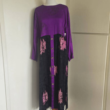 Kusnadi Wearable Art Dress/Tunic, Purple, Blk, Ethnic Prt, Tribal,Boho, NWT, L