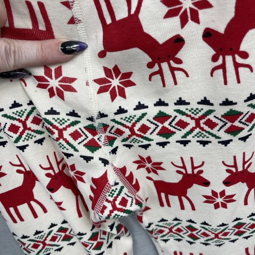 Hanna Andersson Christmas Pajama Pants Kids 8 Deer Fair Isle Unisex Long John - Picture 9 of 9