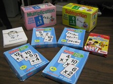 Lot of 8 Flash Card Sets Addition Subtraction Multiplication Division Presidents