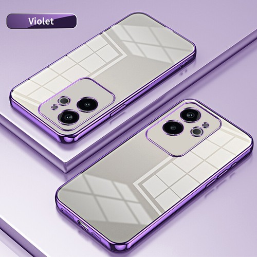 For Realme GT 6, Shockproof Plating Frame Transparent Soft Rubber Case Cover - 第 20/21 張圖片