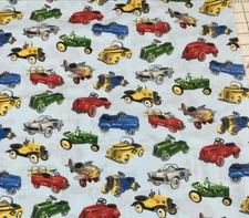 Patty Reed Pedal Car Toss Fabric Light Blue Toy Cars BT Half Y #13